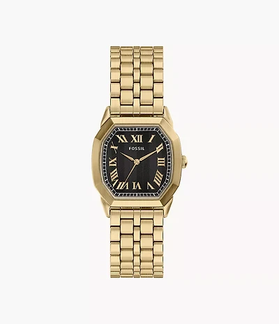Harlow 33mm Three-Hand Gold-Tone Stainless Steel Watch