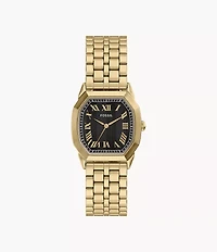 Harlow 33mm Three-Hand Gold-Tone Stainless Steel Watch