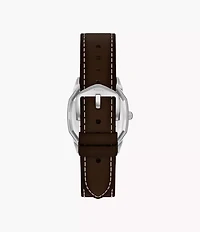 Harlow 33mm Three-Hand Brown Leather Watch