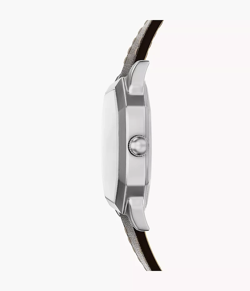 Harlow 33mm Three-Hand Brown Leather Watch