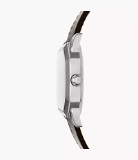 Harlow 33mm Three-Hand Brown Leather Watch
