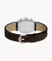Harlow 33mm Three-Hand Brown Leather Watch