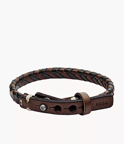 Bronson Vintage Casual Braided Bracelet Brown and Black