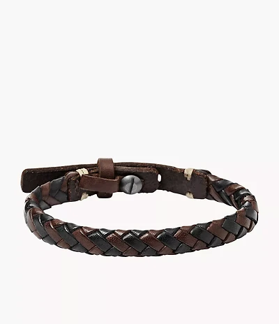 Bronson Vintage Casual Braided Bracelet Brown and Black