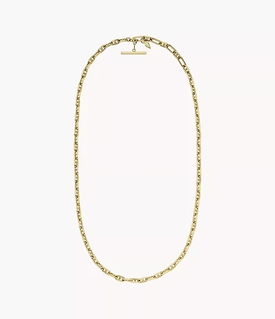 Heritage D-Link Gold-Tone Brass Anchor Chain Necklace