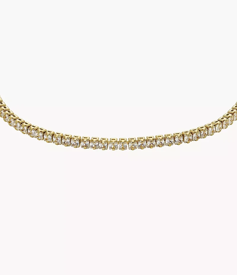 Ellis Pavé Glitz Gold-Tone Brass Tennis Chain Bracelet