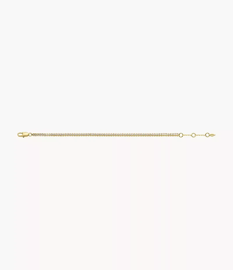 Ellis Pavé Glitz Gold-Tone Brass Tennis Chain Bracelet