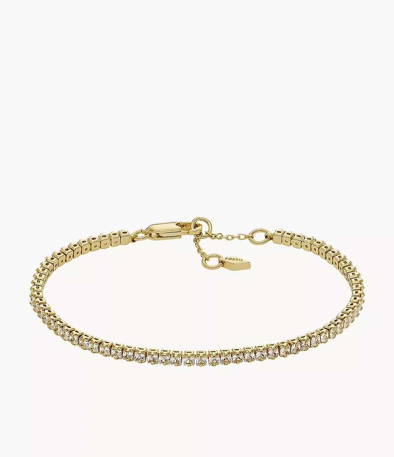 Ellis Pavé Glitz Gold-Tone Brass Tennis Chain Bracelet