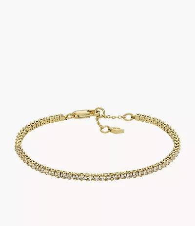 Ellis Pavé Glitz Gold-Tone Brass Tennis Chain Bracelet