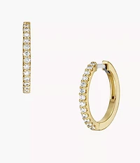 Ellis Pavé Glitz Gold-Tone Brass Hoop Earrings