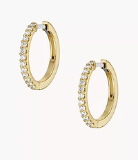 Ellis Pavé Glitz Gold-Tone Brass Hoop Earrings