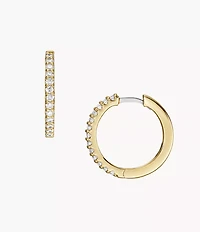 Ellis Pavé Glitz Gold-Tone Brass Hoop Earrings