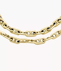 Heritage D-Link Gold-Tone Brass Chain Bracelet