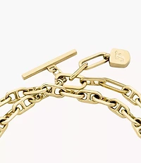 Heritage D-Link Gold-Tone Brass Chain Bracelet