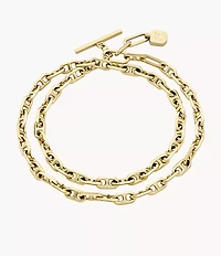 Heritage D-Link Gold-Tone Brass Chain Bracelet