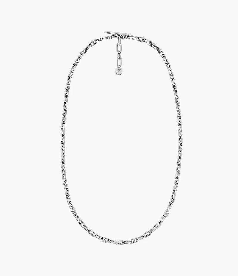Heritage D-Link Silver-Tone Brass Chain Necklace