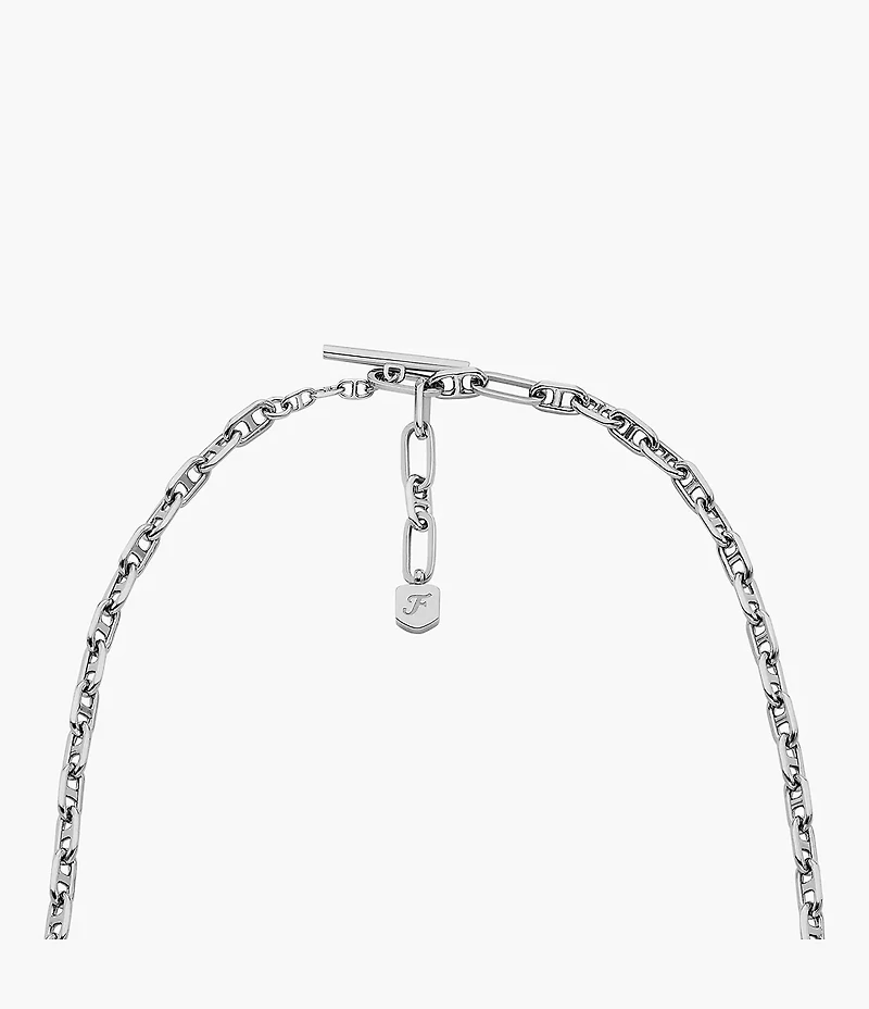 Heritage D-Link Silver-Tone Brass Chain Necklace