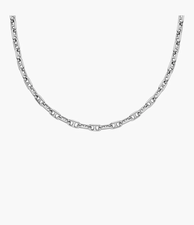 Heritage D-Link Silver-Tone Brass Chain Necklace