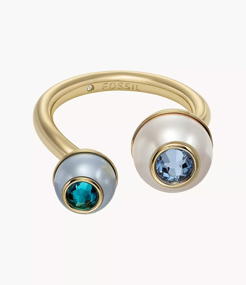 Bright Baubles Gold-Tone Brass Toi Et Moi Ring