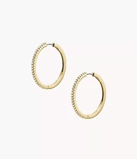 Ellis Pavé Glitz Gold-Tone Brass Hoop Earrings