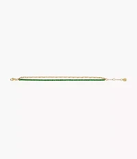 Heritage D-Link Glitz Gold-Tone Brass Chain Tennis Bracelet