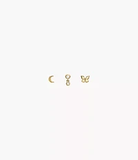 Sutton All Stacked Up Gold-Tone Brass Butterfly Earring Set