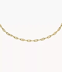 Heritage D-Link Gold-Tone Brass Chain Anklet