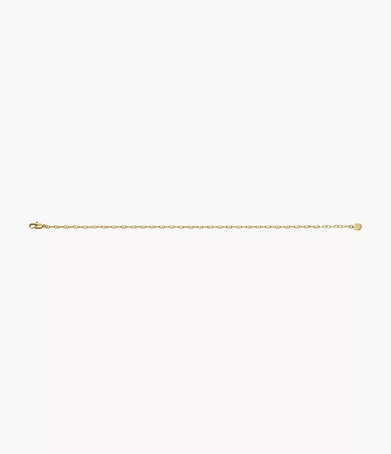 Heritage D-Link Gold-Tone Brass Chain Anklet