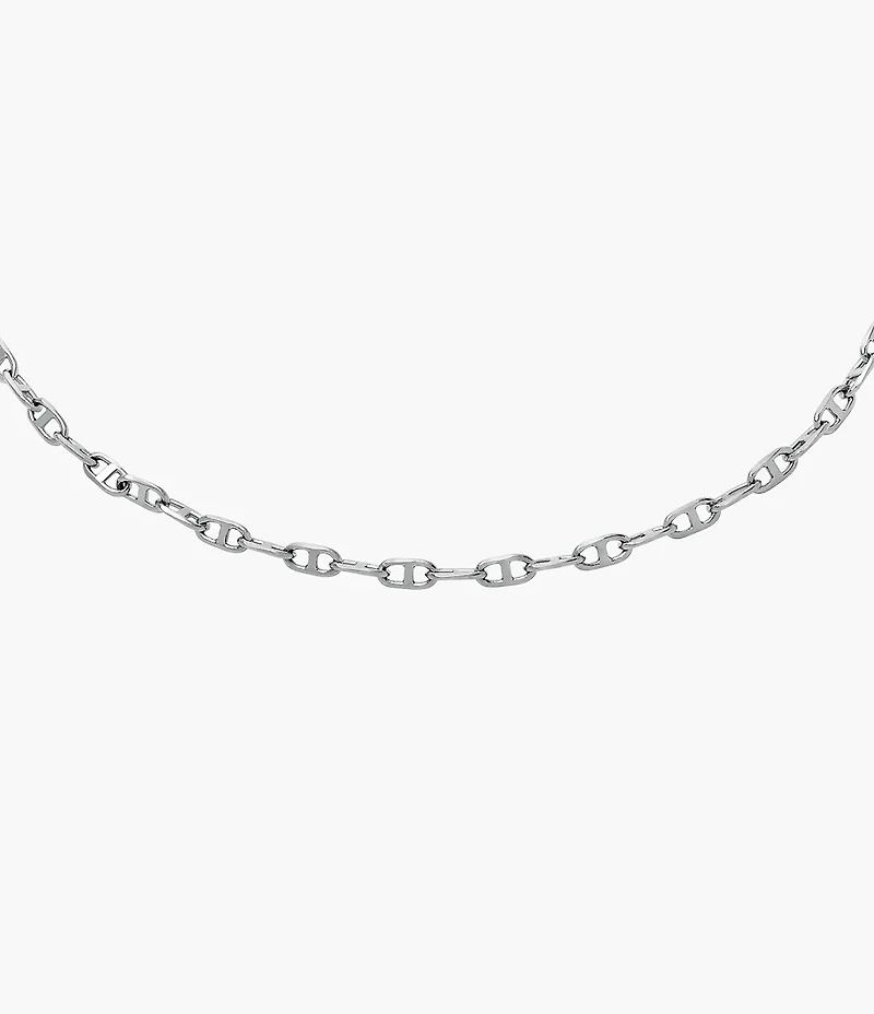 Heritage D-Link Silver-Tone Brass Chain Anklet