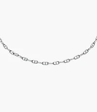 Heritage D-Link Silver-Tone Brass Chain Anklet