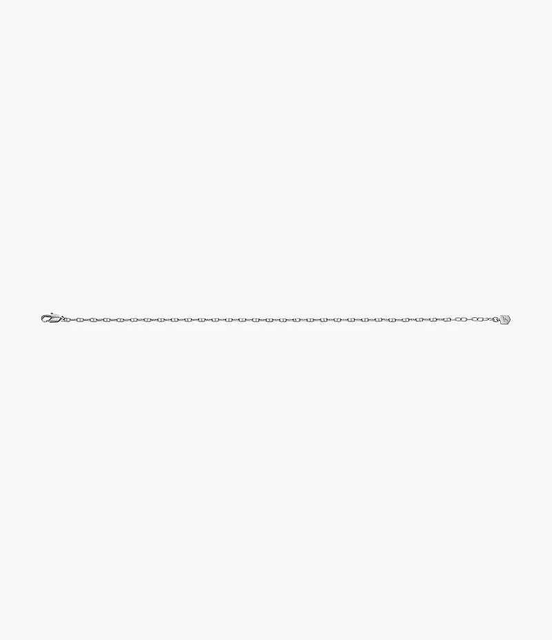 Heritage D-Link Silver-Tone Brass Chain Anklet
