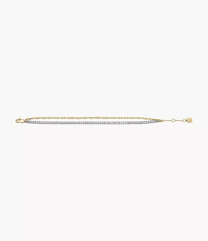 Heritage D-Link Glitz Two-Tone Stainless Steel Tennis Bracelet