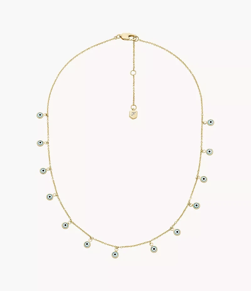 Sutton Evil Eye Brass Chain Necklace