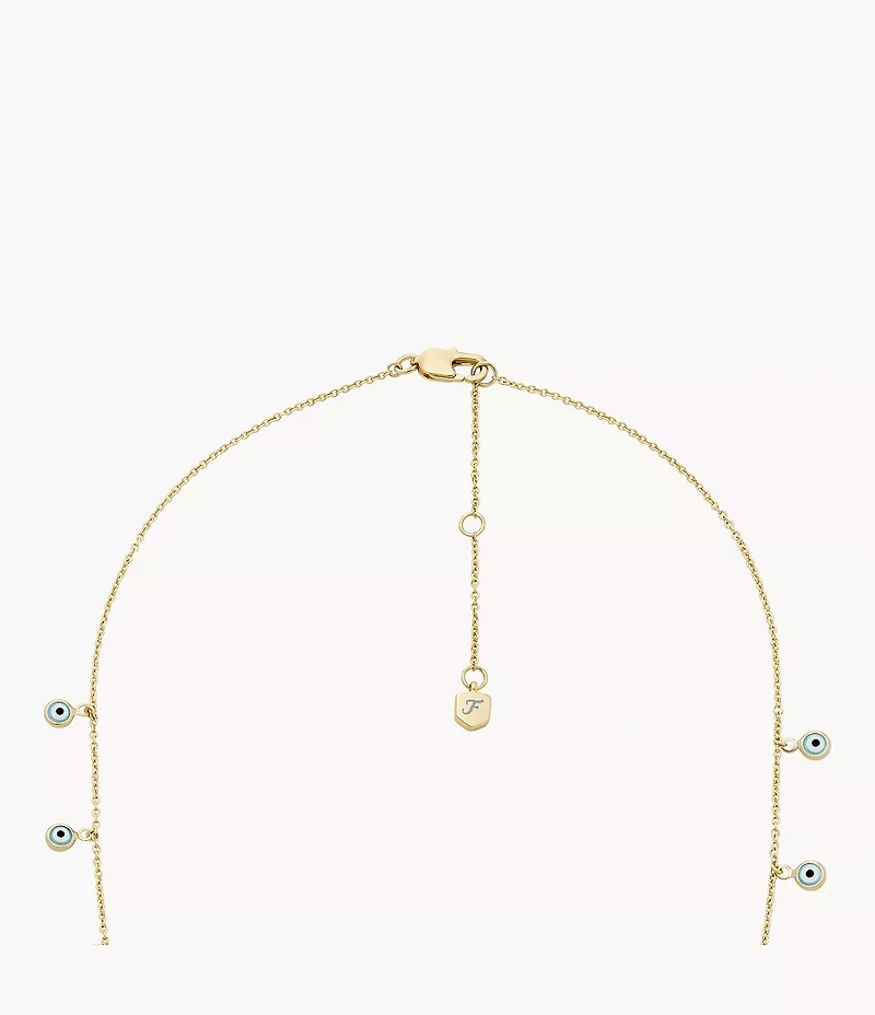 Sutton Evil Eye Brass Chain Necklace