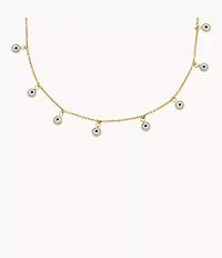 Sutton Evil Eye Brass Chain Necklace