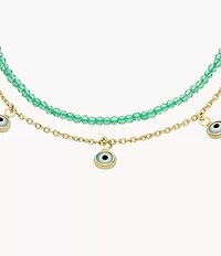 Sutton Evil Eye Brass Multi-Strand Bracelet