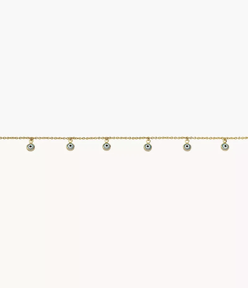 Sutton Evil Eye Brass Chain Anklet
