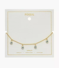 Sutton Evil Eye Brass Chain Anklet