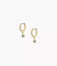 Sutton Evil Eye Brass Hoop Earrings
