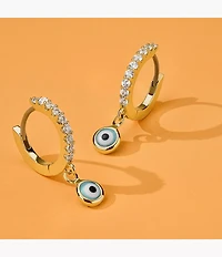 Sutton Evil Eye Brass Hoop Earrings