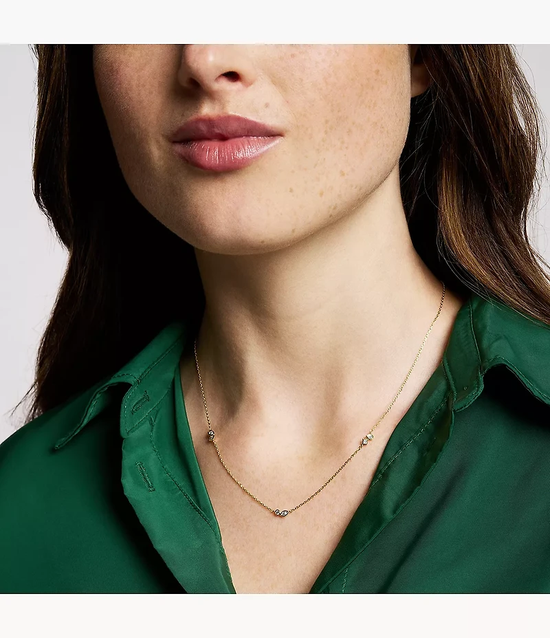 Ellis Toi Et Moi Gold-Tone Brass Station Necklace