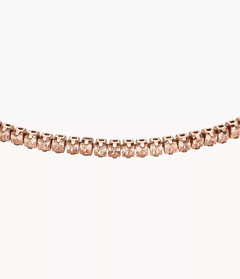 Ellis Pavé Glitz Rose Gold-Tone Brass Tennis Chain Bracelet