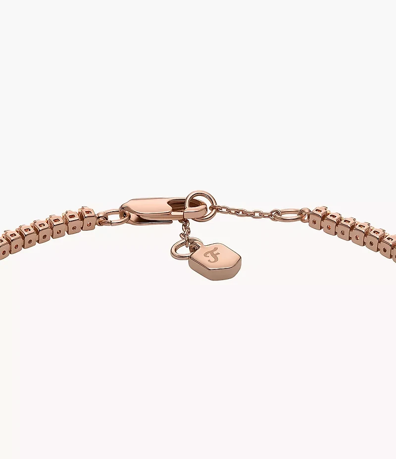 Ellis Pavé Glitz Rose Gold-Tone Brass Tennis Chain Bracelet