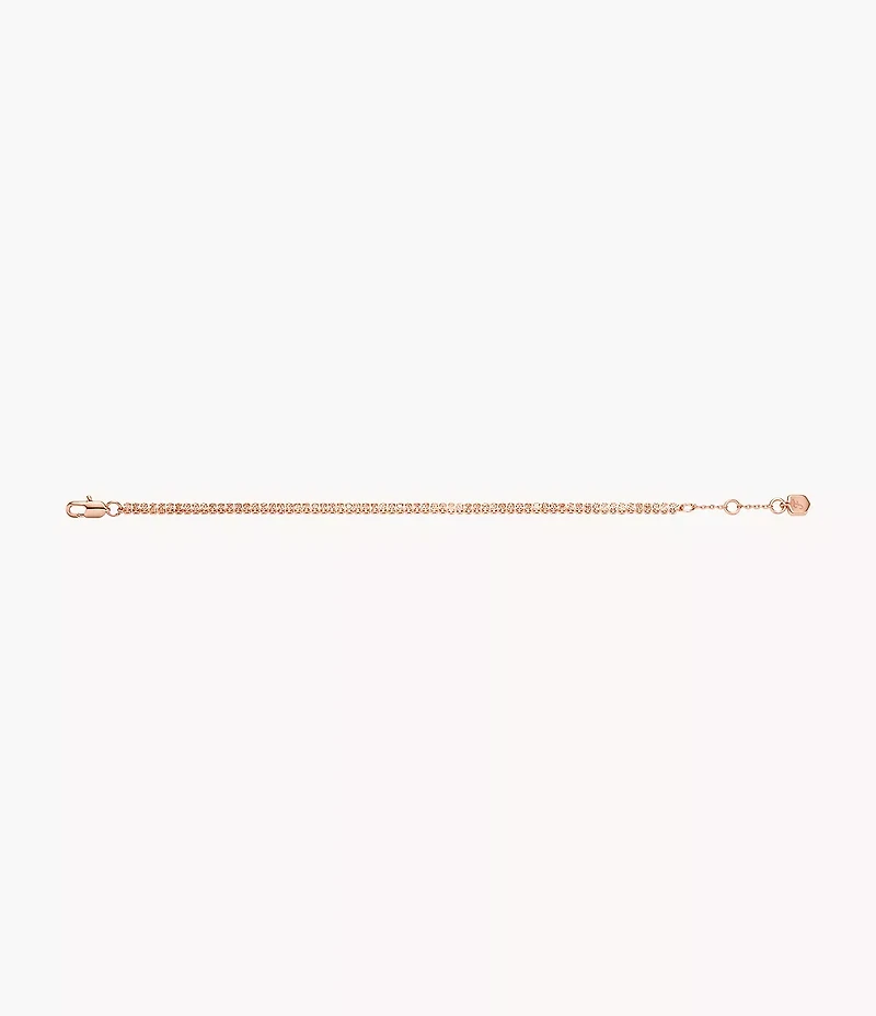 Ellis Pavé Glitz Rose Gold-Tone Brass Tennis Chain Bracelet