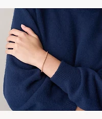 Ellis Pavé Glitz Rose Gold-Tone Brass Tennis Chain Bracelet