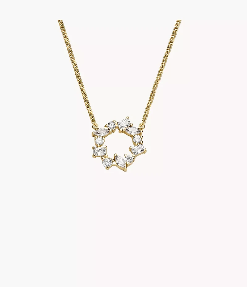 Ellis Mixed Shapes Gold-Tone Brass Pendant Necklace