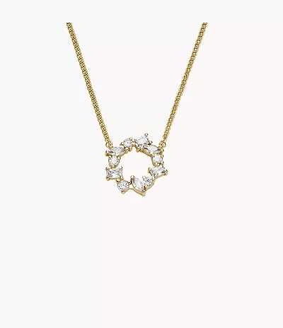 Ellis Mixed Shapes Gold-Tone Brass Pendant Necklace