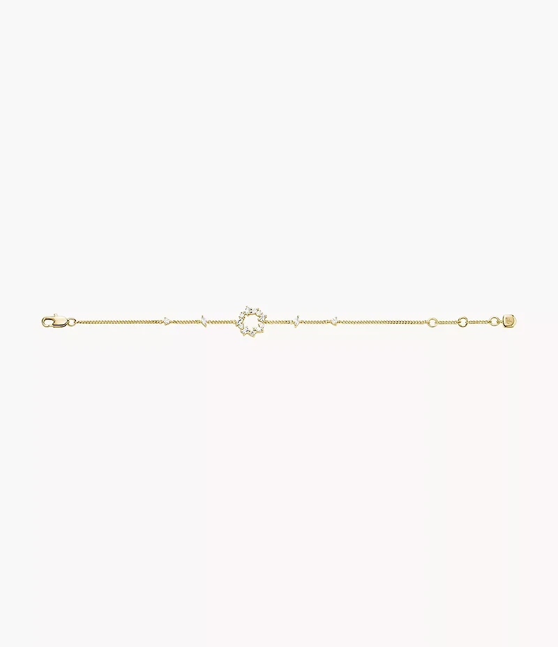 Ellis Mixed Shapes Gold-Tone Brass Station Bracelet