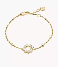 Ellis Mixed Shapes Gold-Tone Brass Station Bracelet