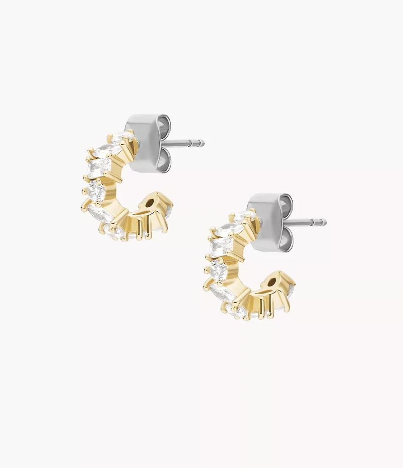 Ellis Mixed Shapes Gold-Tone Brass Hoop Earrings